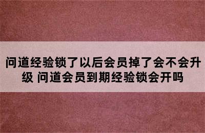 问道经验锁了以后会员掉了会不会升级 问道会员到期经验锁会开吗